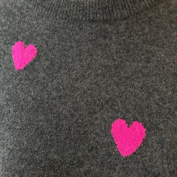 Philosophy Charcoal Heart Sweater + Hannah Rose 100% Cashmere Hat & Gloves (NWT) - Picture 2 of 10